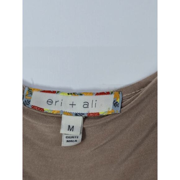 ANTHROPOLOGIE ERI+ALI sz M Tan Tasseled Poncho Layered Top EUC Boho Festival - Picture 4 of 8